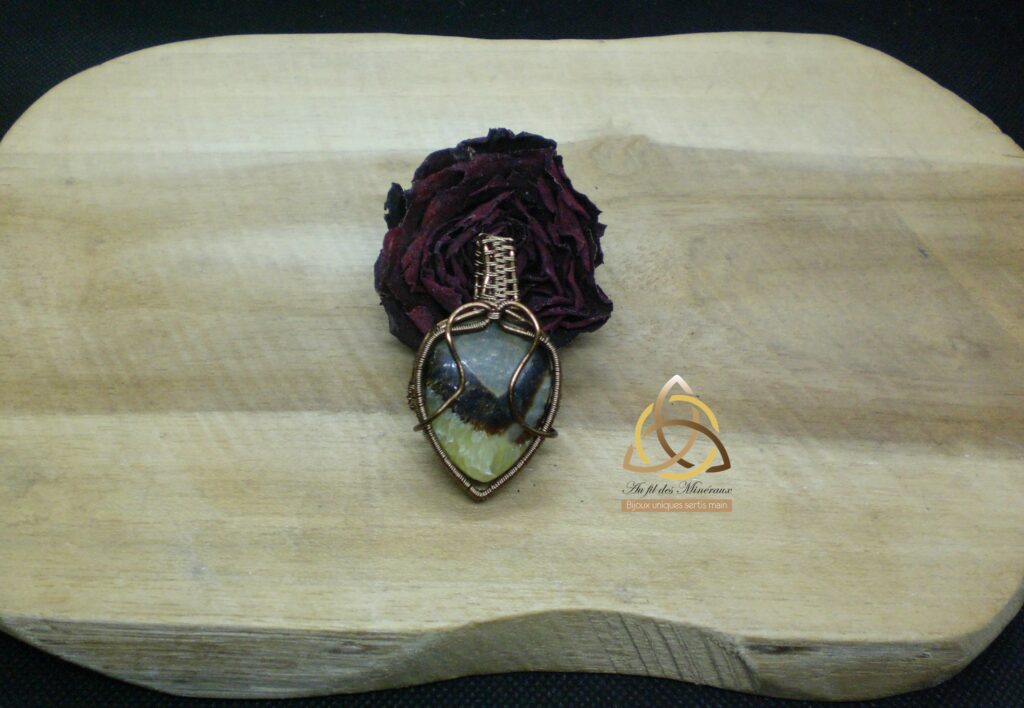 Pendentif septaria bronze